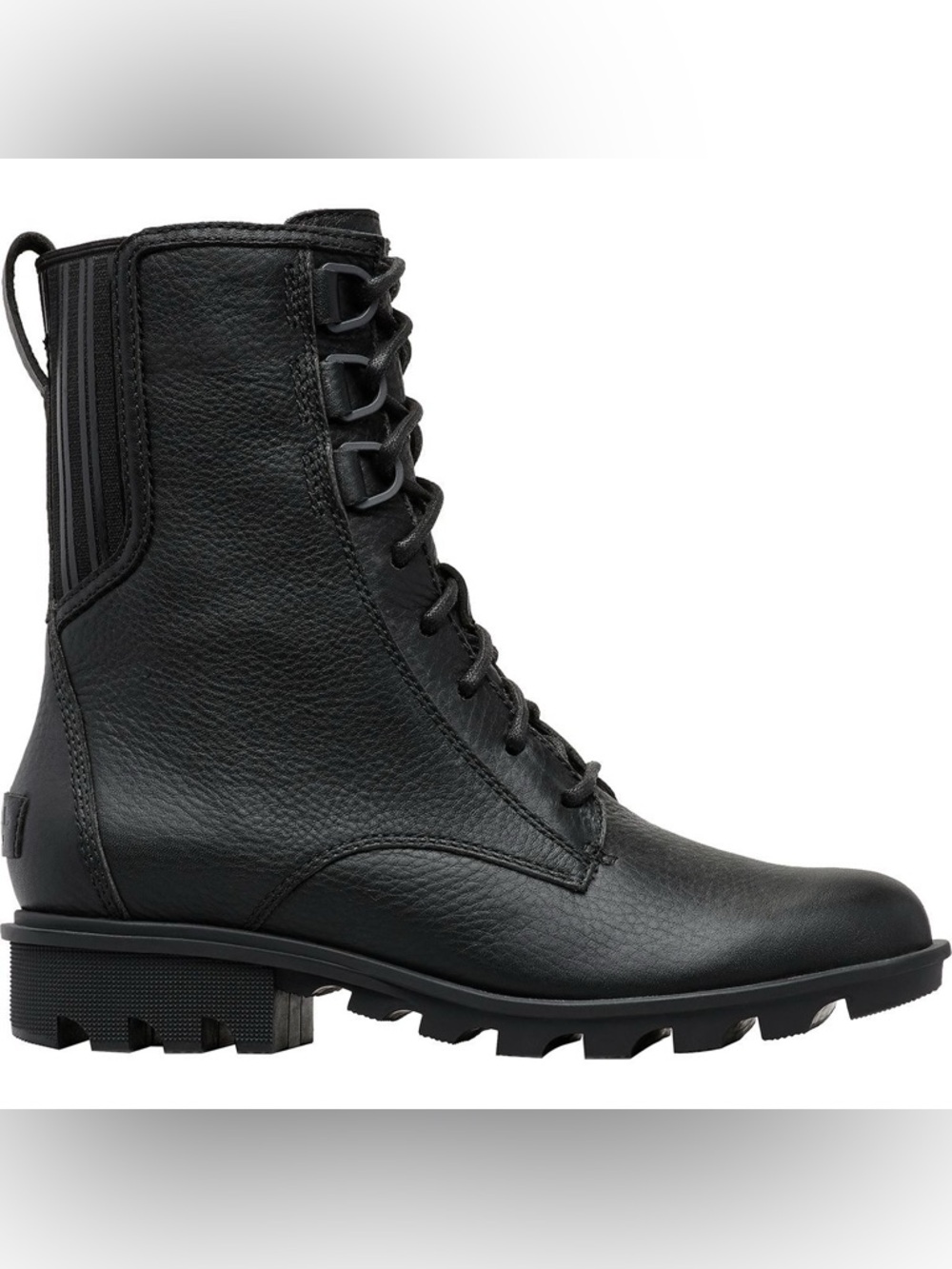 SORELS Phoenix Black Leather Combat Lace-Up Boots size 7 - Picture 2 of 16